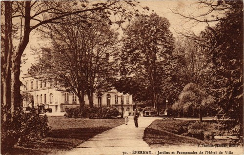 Cpa épernay jardins et - -,