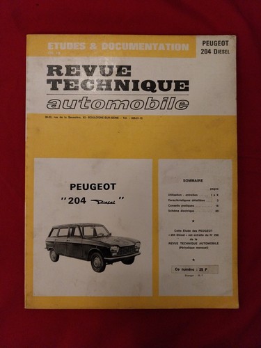 Revue technique peugeot 204 - technique,