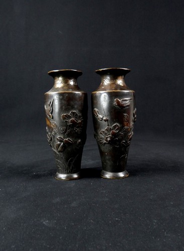 Paire vases bronze - de,