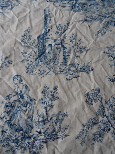Coupon tissus toile jouy - tissus,