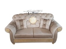 Canapé Chesterfield Moderne 2 Places Réseau Et Matelas Dea Medusa Faux Ou Vell