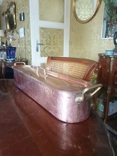 Ancienne Poissonnière Cuivre Rose Martelé Et Bronze French Copper