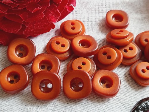 Lot boutons vintage marron - lot,