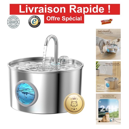 Fontaine eau pour chat inox - fontaine,