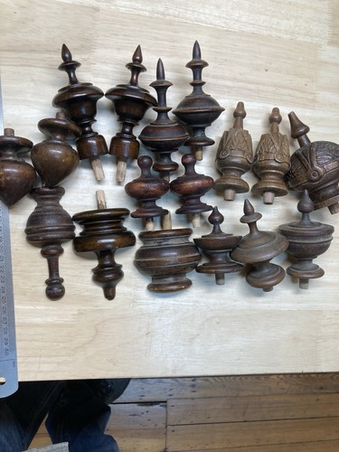 Lot antique finials - antique, clock