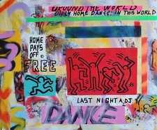 SPACO signed DANCE WALL tableau POP street ART graffiti french PAINT haring