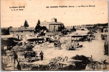 27114 cpa 51 Somme Tourbe - la Place du Marché