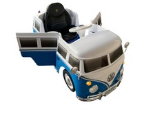 VW T1 Bulli Bleu Rollplay Voiture Électrique Enfants Véhicule pour Batterie