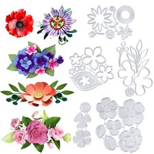 5 sets Matrices de Découpe Scrapbooking Cutting Dies Fleur Plante Bricolage O...
