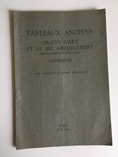 catalogue de vente tableaux anciens objets d'art ameublement Drouot 27 Juin 1946