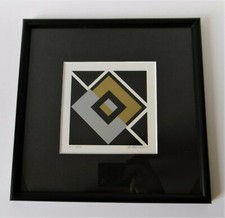 ALEXIUS HUBER, ABSTRACTION GEOMETRIQUE, LITHOGRAPHIE, SIGNEE, N°, ENCADREE, 1985