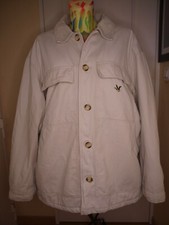 VESTE DOUBLE VINTAGE CHEVIGNON, COTON  BLANC CASSE COL VELOUR TAILLE XL