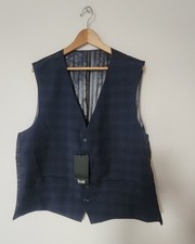 Beau Gilet Bleu carreaux Neuf