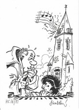 EX-LIBRIS P'TIT BOUT D'CHIQUE NUMEROTE ET SIGNE PAR WALTHERY ( NATACHA ) NEUF