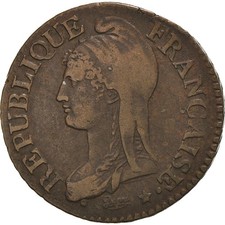 Monnaie, France, Dupré, 5 Centimes, AN 5, Paris, TB+, Bronze, Gadoury:126