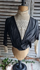 ANCIEN HAUT DE ROBE CORSET VICTORIEN TAILLE DE GUEPE 19EME