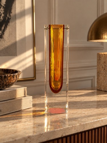 Vase murano sommerso ambré - vase,