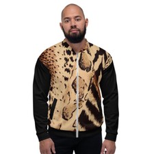 Unisex Bomber Jacket -  Leopard print