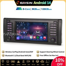 8 cœurs 8+128GO Android 14 Autoradio BMW Série 5 E39 M5 GPS Navi CarPlay DAB+DSP