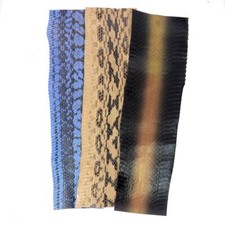 Lot SURPRISE de 3 morceaux de cuir de serpent Élaphe - COULEURS DIVERSES - Longu