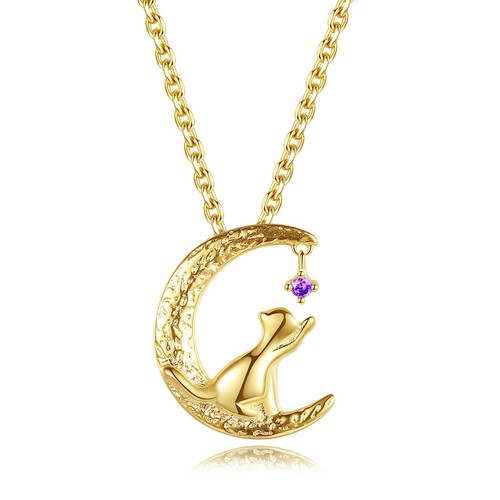Collier argent pendentif - , chat