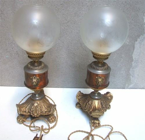 Paire lampes bronze - paire,