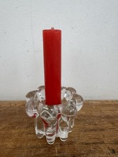 ANCIEN PETIT BOUGEOIR en VERRE pressé moulé Vintage