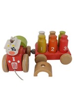 JANOD Train en Bois Chiffres et Animaux Jouet à Tirer Rouge