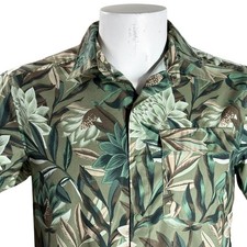 Chemise Hawaiian Mountain Hardwear Petite Feuilles Vignes Florales Olive-Vert