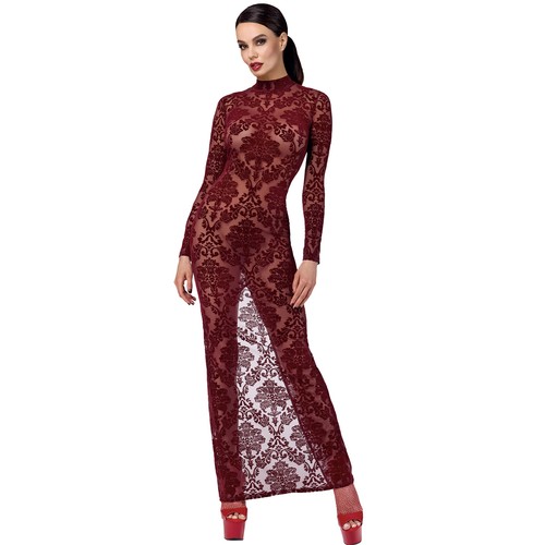 Robe fendue tulle floqué - robe,