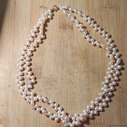 Collier double rang - , perles