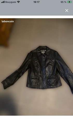 Veste femme cuir noir style