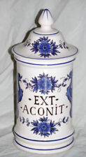 Pot pharmacie apothicaire EXT ACONIT faïence Saint-Clément Apothecary Jar
