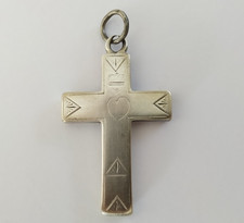 ANCIENNE GRANDE CROIX RELIQUAIRE ARGENT MASSIF XVIIIe Régionale Bretagne 18e