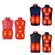 Gilet Bodywarmer Chauffant Alimenté USB 9 Zones de Chaleur Électrique pour Con