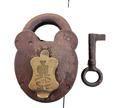 Vintage Ancien Rare 2 Sceaux Uniques Gravés Garantie Serrure Fer Sécurisée Clé