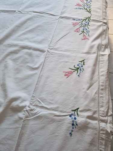 Drap ancien brodé - ancien, main,