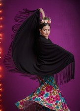 Manton Artesanla con flecos de