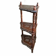 Étagère D'Angle En Bois Multifonctionnelle Petite Avec 3 Étagères Blanche