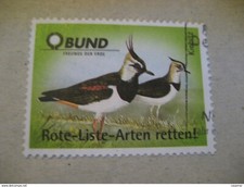 BUND Kiebitz Affiche Timbre Vignette ALLEMAGNE Étiquette Oiseau Oiseaux
