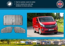Stores thermiques pour camping-car Vauxhall Vivaro 14-19, ensemble frontal