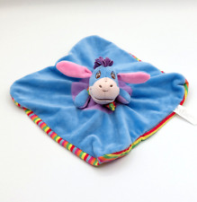 Doudou plat bourriquet bleu rose DISNEY NICOTOY rayé multicolore Winnie l’ourson