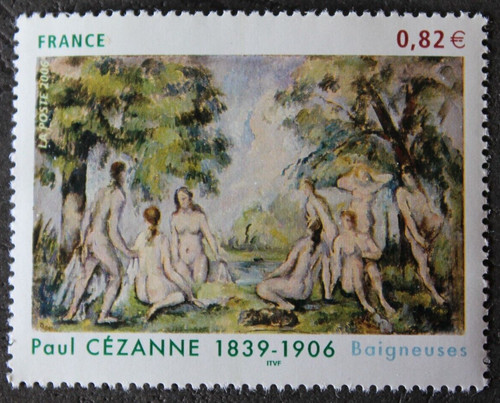 Timbre france paul cezanne - -,