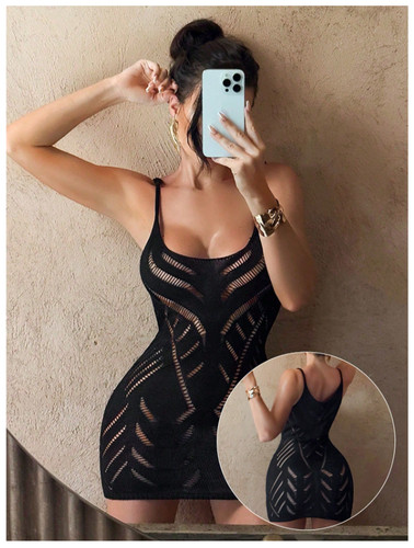 Mini robe avec encolure - mini,