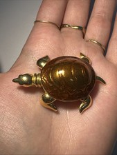 Broche, Tortue, Serpentine, Dorée Et Bronze Bijoux Fantaisie