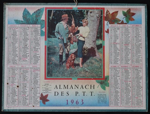 1963 calendrier almanach ptt - calendrier,