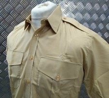 Chemise Uniforme Fawn Tri Service Mil-Spec Beige Femme Manches Courtes Taille 8