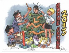 EX-LIBRIS / CARTE DE VOEUX NATACHA SIGNE ET NUMEROTE PAR WALTHERY NEUF