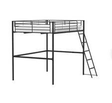 Lit mezzanine metal gris - lit,