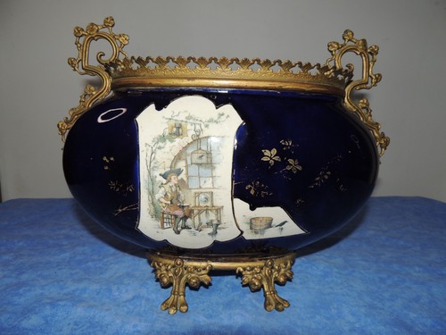 Ancienne jardiniere bleu - ancienne,